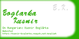boglarka kusnir business card